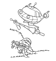 A coloring page of little einstein